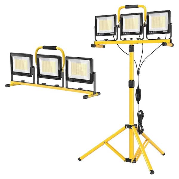32000 Lumen LED Work Light Floodlight Tripod Plug-In AC Power 3