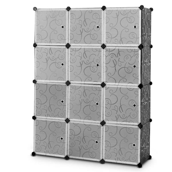 Boyel Living DIY 12 White Cube Portable Closet Storage with Soft Plastic Panel