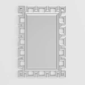 36 in. W x 24 in. H Large Wall-Mounted Silver Decorative Rectangular Wall Mirror for Home, Living Room, Entryway