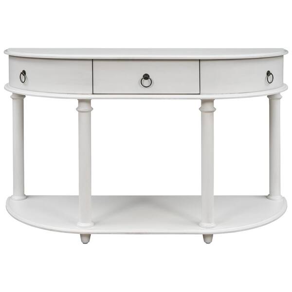 half circle console table with drawers