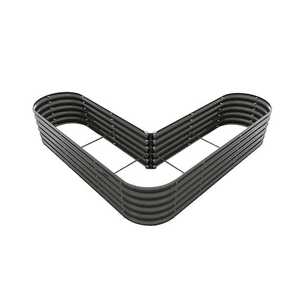 Unbranded 81 in. x 81 in. x 18 in. Gray Metal Heart-Shaped Outdoor Galvanized Raised Garden Beds, Planter Box Planting (6-Pack)