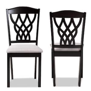 Delilah Grey and Dark Brown Fabric Dining Chair (Set of 2)