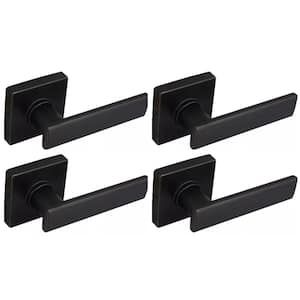 Westwood Aged Bronze Hall/Closet Door Lever with Square Rose (4-Pack)