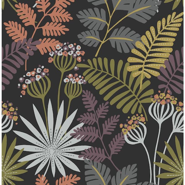 NuWallpaper Black Marajo Peel and Stick Wallpaper