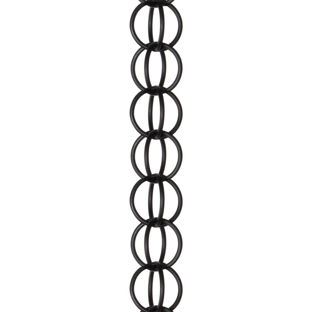 Monarch Rain Chains 8.5 ft. Aluminum Ring Rain Chain (Black) 28505 - The  Home Depot