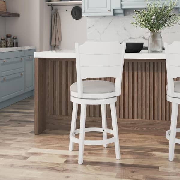 Clarion Sea White Swivel Counter Stool