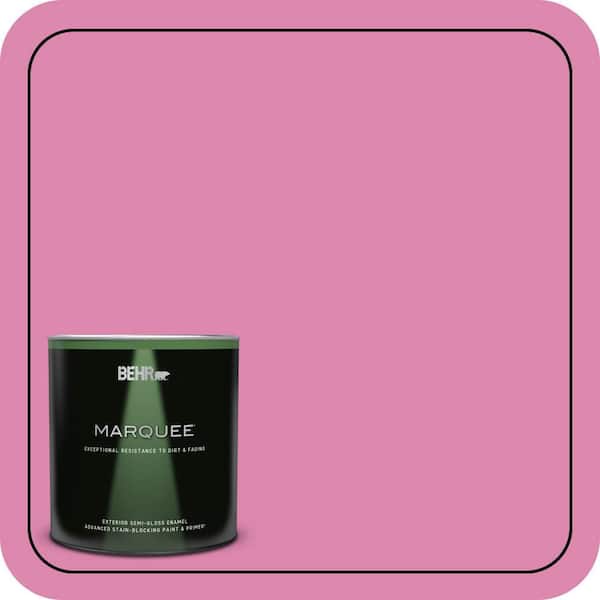 BEHR MARQUEE 1 qt. #100B-5 Springtime Bloom Semi-Gloss Enamel Exterior Paint & Primer