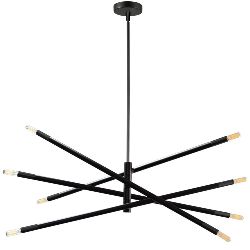 Wand 8-Light Matte Black Pendant with No Shades