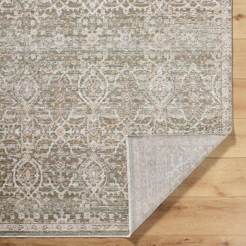 Myrtle Avenue Olive and Taupe Vintage Moroccan Area Rug, 5'3" x 7'7"