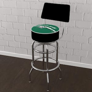 Dallas Stars Logo 31 in. Green Low Back Metal Bar Stool with Vinyl Seat