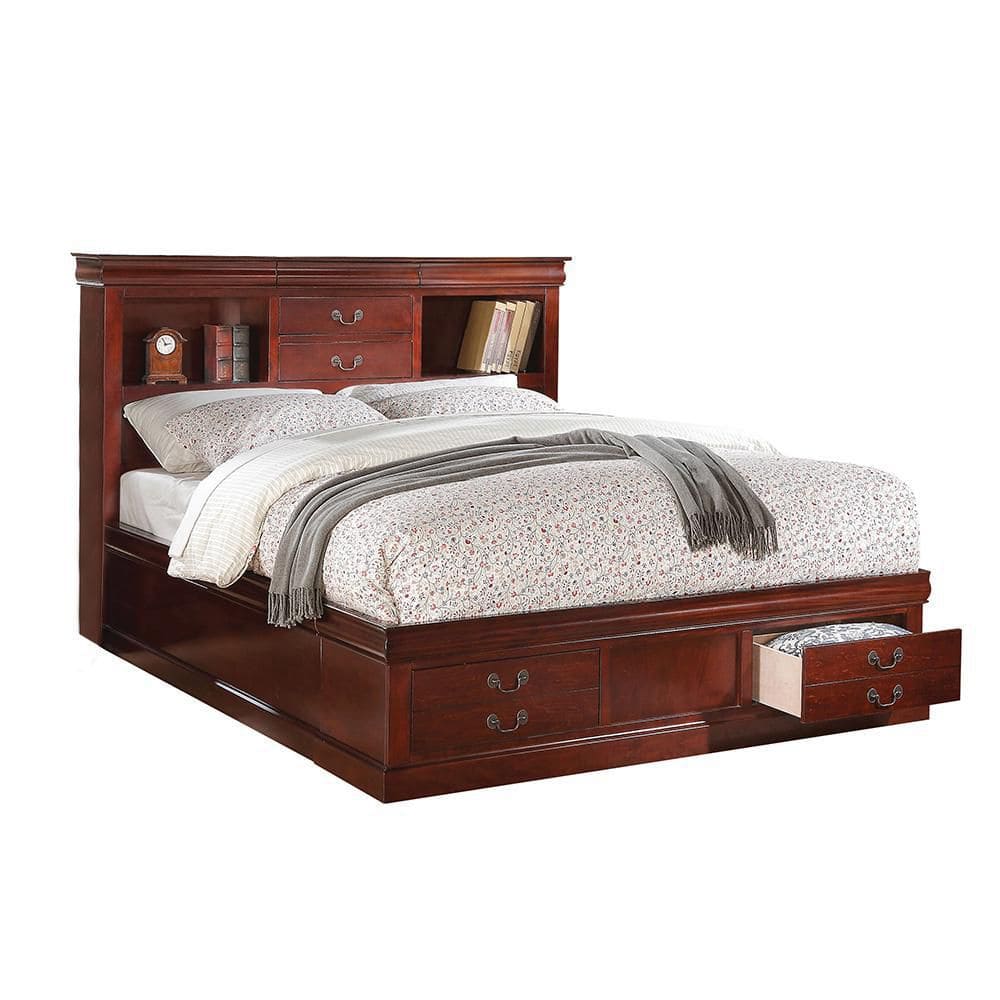 Acme Furniture Louis Philippe III Brown Wood Frame Queen Platform Bed  24380Q - The Home Depot