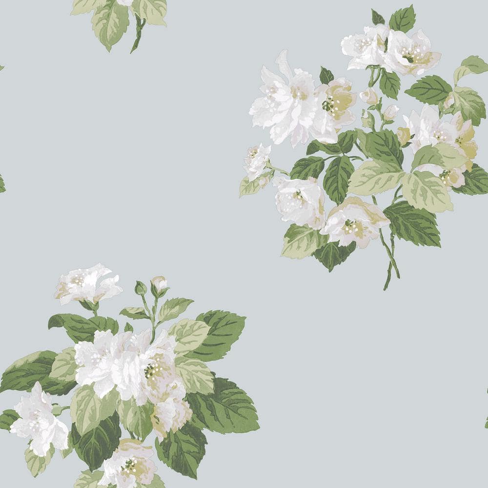 Duck Egg Blue and Cream Secret Garden Detailed Bouquet Non-Woven Paper Non-
