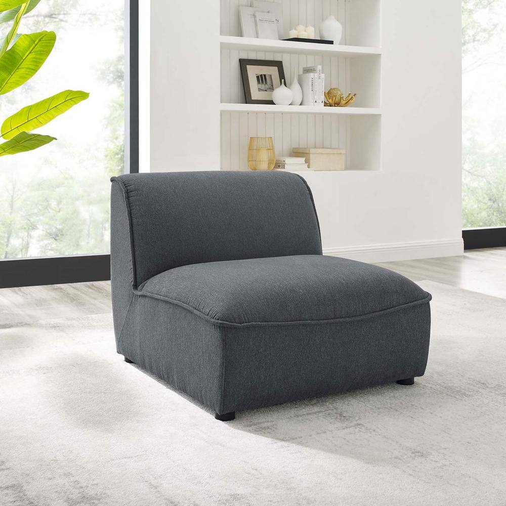 Comprise Charcoal Polyester 32.5" Armless Lounge Chair