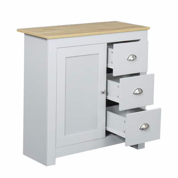 Unbranded 31.1 in. W x 13.78 in. D x 31.89 in. H Bathroom Gray Linen Cabinet