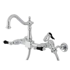 Duchess 2-Handle Wall-Mount Kitchen Faucet with Side Sprayer in Polished Chrome