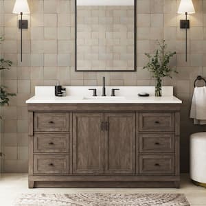 Naples 60 in. W x 21.63 in. D x 34 in. H Bath Vanity Cabinet without Top in Distressed Grey