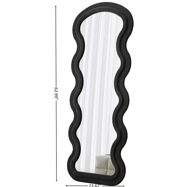 Black 24 in. W x 63 in. H Irregular Framed Wall Mounted Full