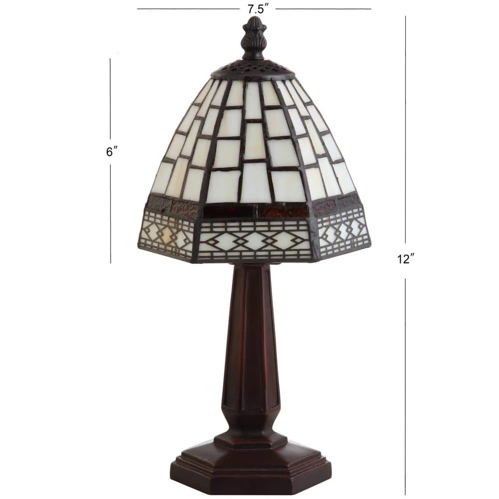 Carter 12" Bronze Stained Glass LED Table Lamp