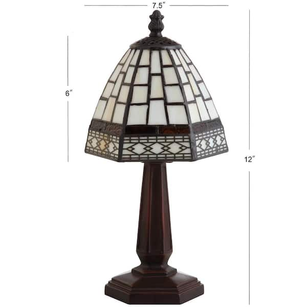 JONATHAN Y Carter Tiffany-Style 12 in. Bronze Table Lamp JYL8016A