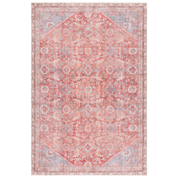 Vintage Serapi Red/Blue 5 ft. x 8 ft. Machine Washable Floral Border Ornate Area Rug