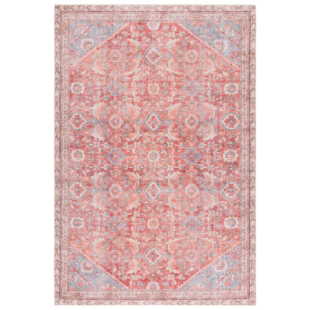 SAFAVIEH Vintage Serapi Red/Blue 6 ft. x 9 ft. Machine Washable Floral ...