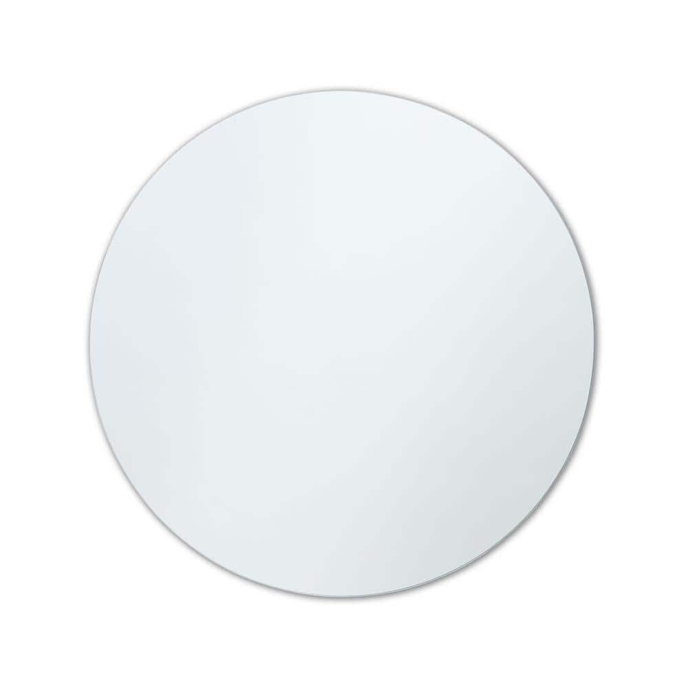 better bevel 24 in. W x 24 in. H Frameless Round Bathroom Vanity Mirror ...