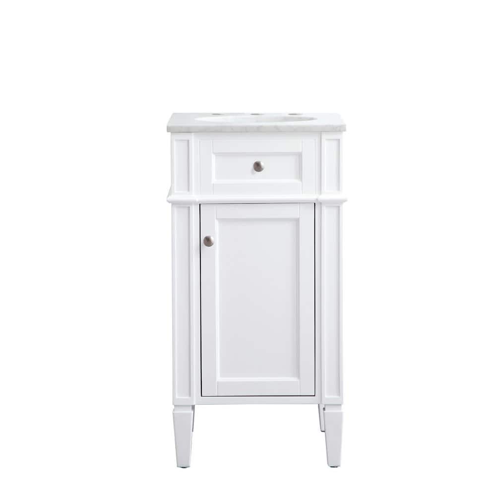 Timeless Home 19 in. W x 18 in. D x 35 in. H Single Bathroom Vanity in Whit