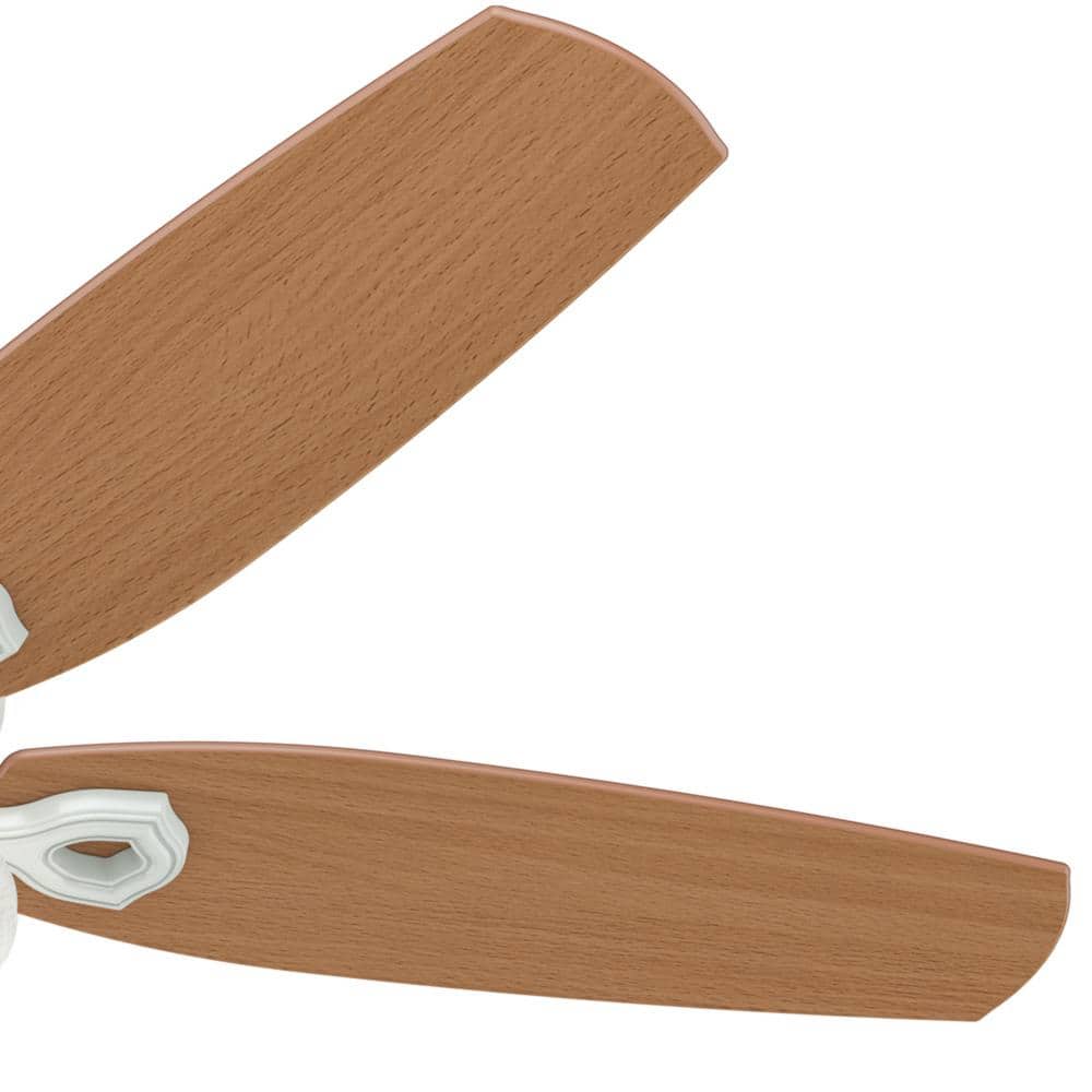 Snow White 52" Ceiling Fan with LED Light and Beech Blades