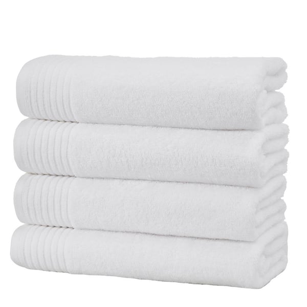 White Featherspun Cotton Ultra Soft 4-Pack Bath Towel Set