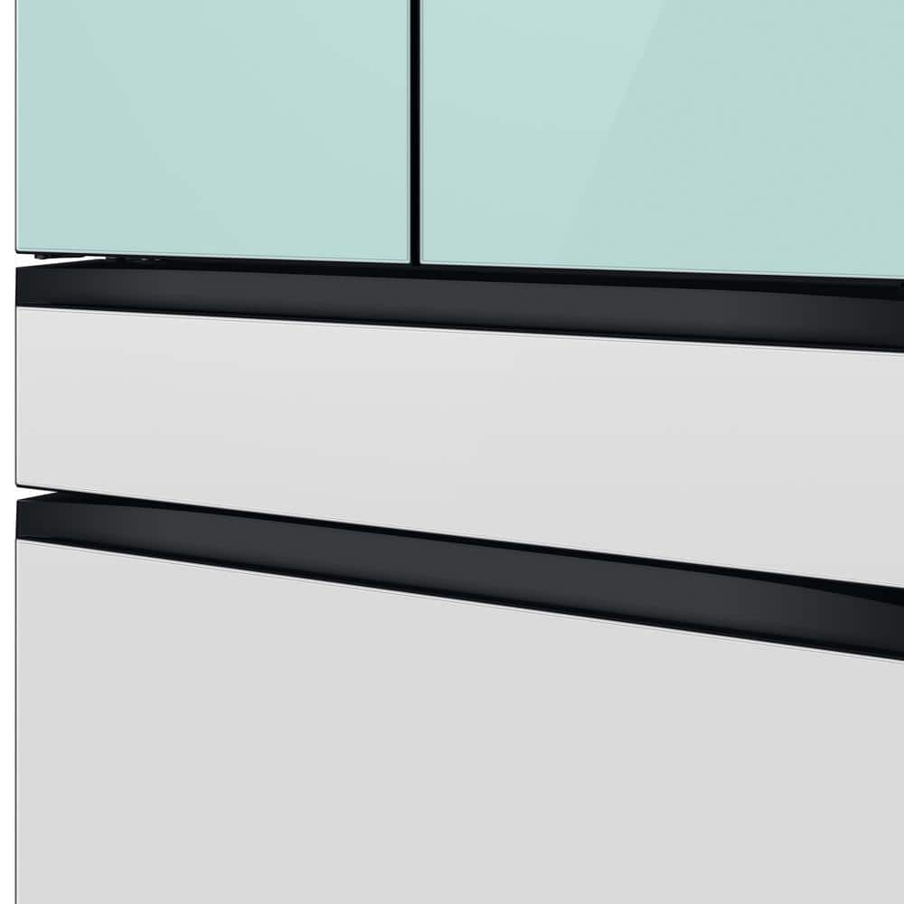 Morning Blue Glass 29 cu. ft. Smart French Door Refrigerator with Ice Maker