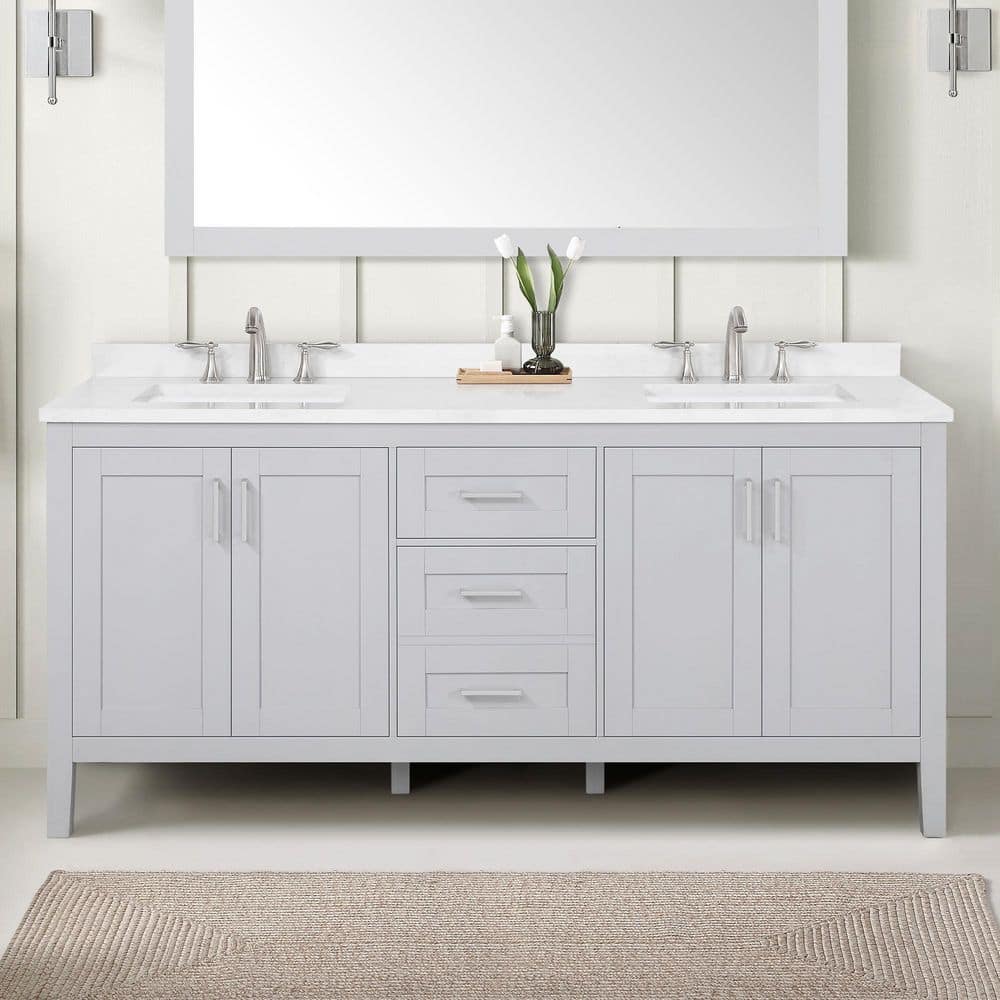 Reviews for Home Decorators Collection Sepal 72 in. Double Sink ...
