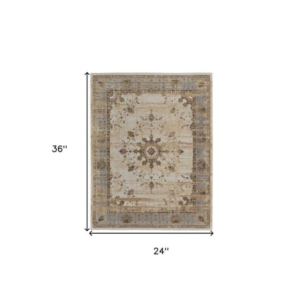 2 ft. x 3 ft. Tan, Brown Solid Color Area Rug