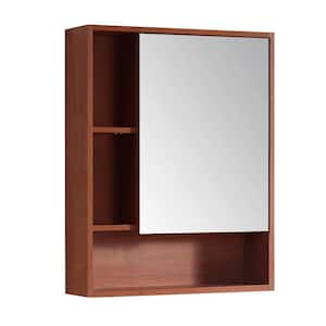 Shawbridge 24 in. W x 29.50 in. H Small Rectangular Brown Surface Mount Medicine Cabinet with Mirror Right Hand