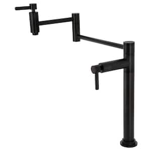 Concord Deck Mount Pot Filler Faucet in Matte Black