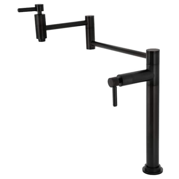 Kingston Brass Concord Deck Mount Pot Filler Faucet in Matte Black