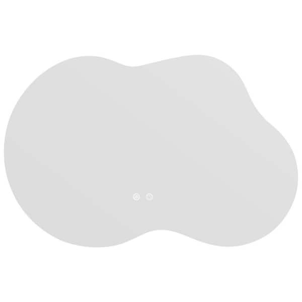 36 in. W x 24 in. H Novelty/Specialty Irregular Frameless LED Backlit Wall Bathroom Vanity Mirror with Lights