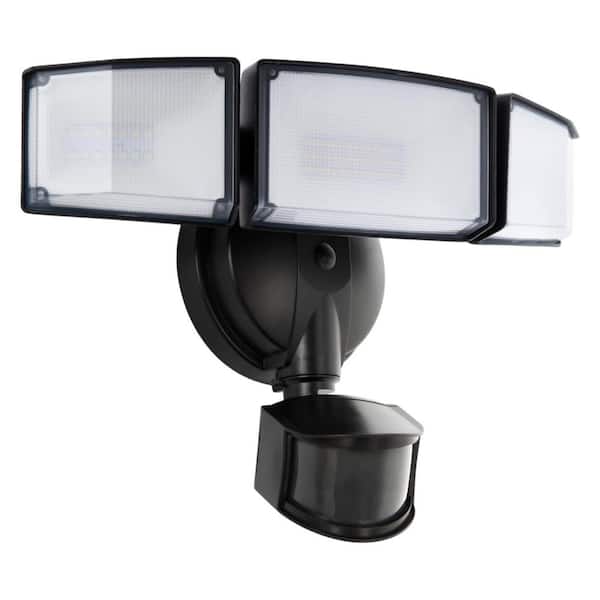 49W LED Outdoor Security Flood Light 5000K Daylight IP65 Waterproof Motion Sensing Dusk to Dawn Black 1 Pack