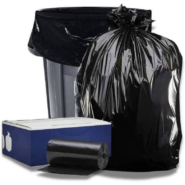 Plasticplace 55 Gal. to 60 Gal. Black Trash Bags (Case of 100) T55100BK -  The Home Depot