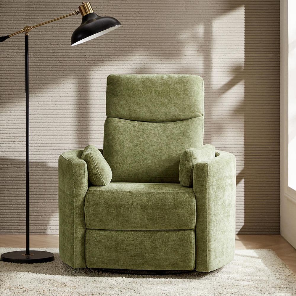 JAYDEN CREATION Flora Green Contemporary Swivel Rocker Power