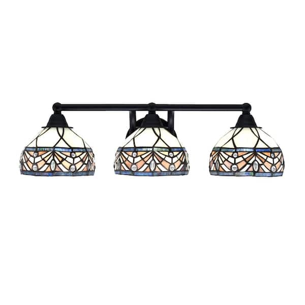 Unbranded Madison 23.5 in. 3-Light Matte Black Vanity Light