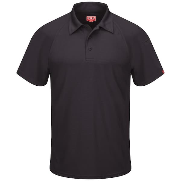 Red Kap Men's Size 5XL Black Active Performance Polo