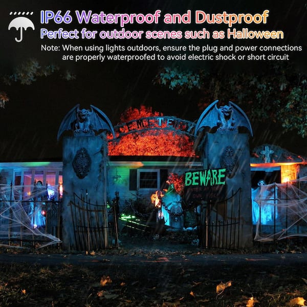 Gray Plug-In Integrated LED Landscape Flood Light 100-Watt Color-Changing Fixture w/Bluetooth Control for Outdoor 2-Pack