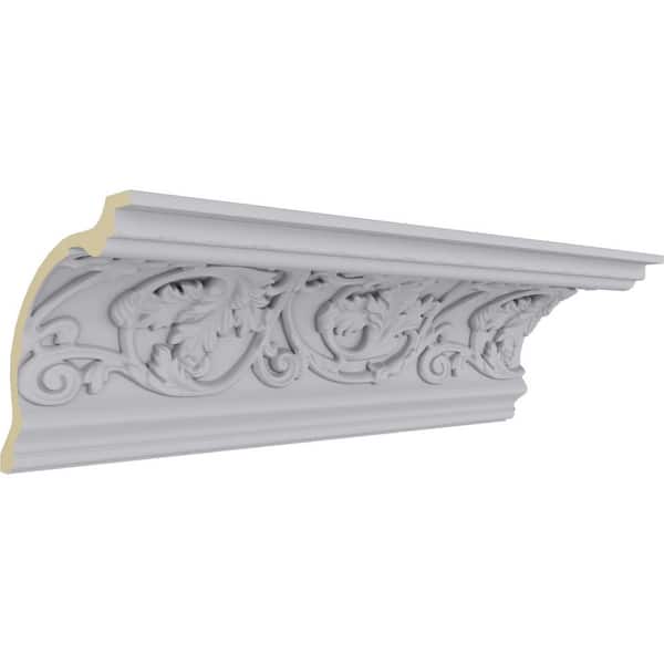 Ekena Millwork 9 in. x 7-3/4 in. x 94-1/2 in. Polyurethane Neuveau Crown Moulding