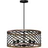 Volume Lighting 5-Light Indoor Black Walnut Downrod Pendant Chandelier ...