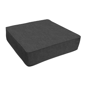 Outdoor Deep Seating Lounge Seat Cushion Textured Solid Charcoal Grey