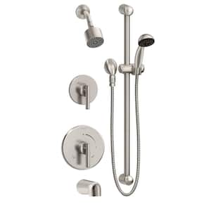 Dia 2-Handle Tub and 1-Spray Shower Trim with 1-Spray Hand Shower in Satin Nickel (Valves not Included)