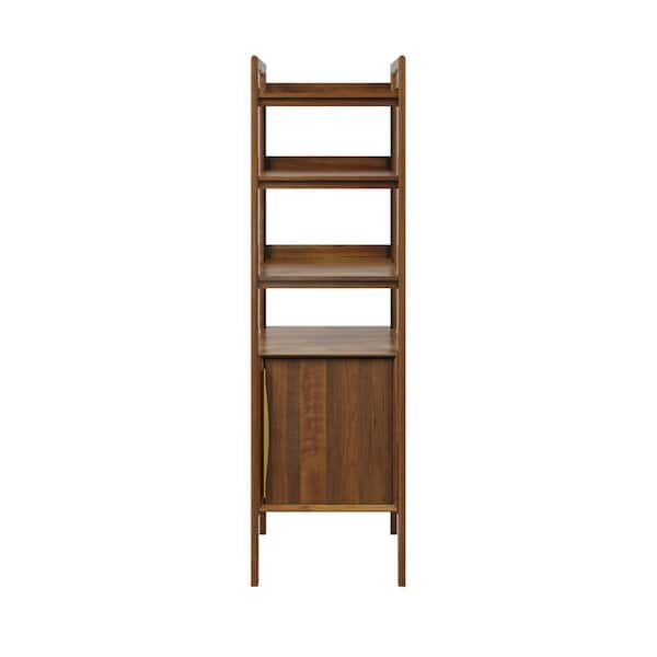 Ferrero 21 in. W x 17 in. D x 72 in. H Brown Walnut Wood Free Standing Linen Cabinet