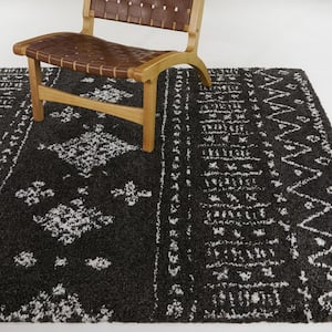 Ampere Charcoal 8 ft. x 10 ft. Moroccan Area Rug