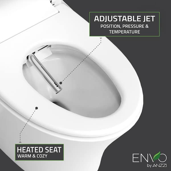 ANZZI ENVO Shroud 1.28 GPF Smart Bidet Toilet with Auto Flush and Heated Seat