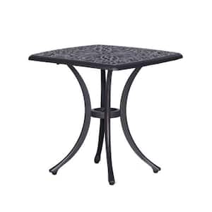 21.06 in. Gray Square Metal End Table with Curved Legs